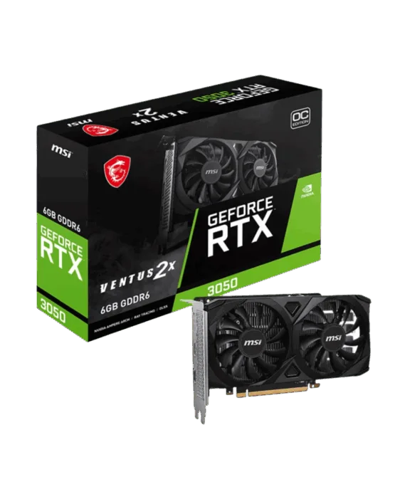 MSI Nvidia GeForce RTX 3050 Ventus 2X 6G OC GDDR6 96-BIT Graphics Card