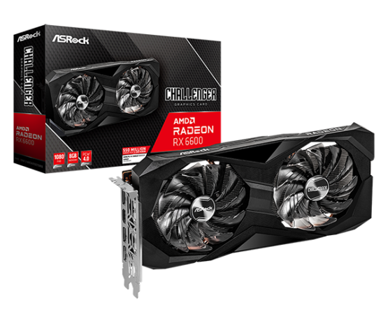ASRock Radeon RX6600 Challenger D 8G GDDR6 128-BIT Graphics Card