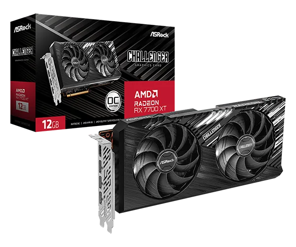 ASRock Radeon RX7700XT Challenger 12G OC 192-BIT Graphics Card