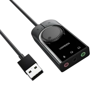 UGREEN CM129-40964 USB-A to 3.5mm External Stereo Sound Adapter - Black