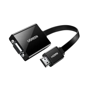 UGREEN HDMI to VGA Adapter, with 3.5mm Audio and Power Port - Black