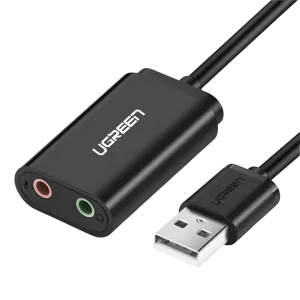 UGREEN USB to 3.5mm External Stereo Sound Adapter - Black