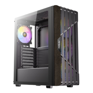 Antec AX63 Wood ARGB ATX Mid Tower Gaming Chassis - Black