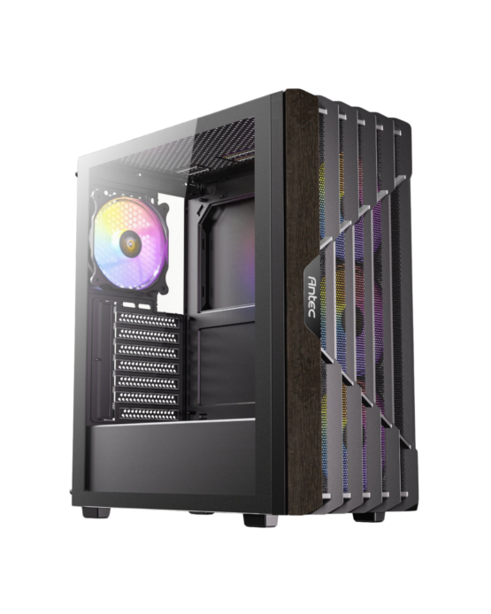 Antec AX63 Wood ARGB ATX Mid Tower Gaming Chassis - Black