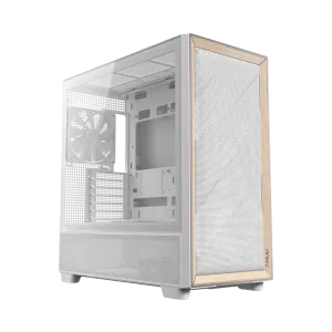 Antec FLUX Mid-Tower E-ATX Gaming Chassis Wood Front Panel - White