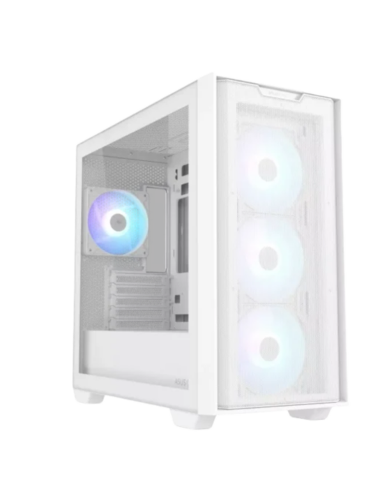 🖥️ ASUS A21 Tempered Glass – White Edition (Micro-ATX Case)