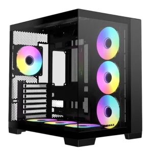 Raidmax I610 ATX | Micro-ATX | ITX RGB Mid-Tower Dual Chamber Gaming Chassis - Black