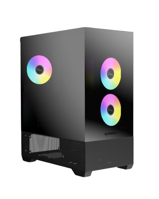 Raidmax I801 AIR CHROME E-ATX |ATX | Micro-ATX | Mini-ITX ARGB Mid-Tower Gaming Chassis - Black