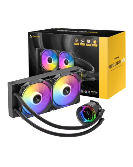 Antec VORTEX LUM 240 ARGB AIO CPU Liquid Cooler – Black