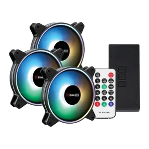 PCBuilder Tempest Chill Fan Kit 3x120MM Dual Glow ARGB Fan + Controller + RF Remote