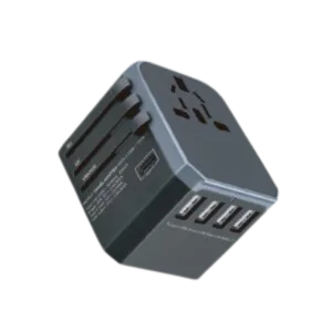 GIZZU Quad-USB Type-C 5.6A Universal Travel Adapter - Black