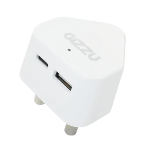 GIZZU Wall Charger Type C 20W|USB SA 3 Prong - White