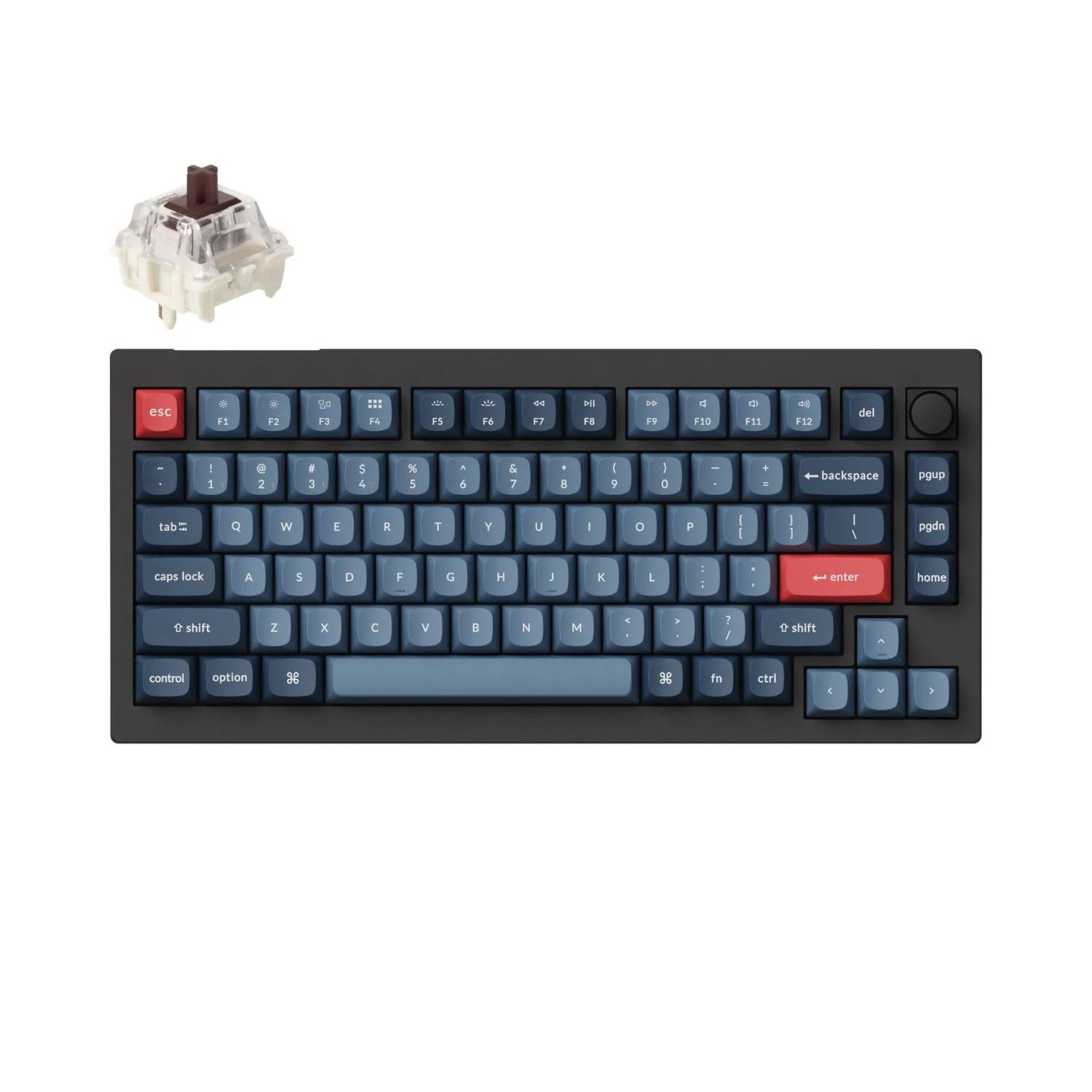Keychron V1 Max QMK/VIA Wireless Custom Mechanical Keyboard | BROWN Switches β Black