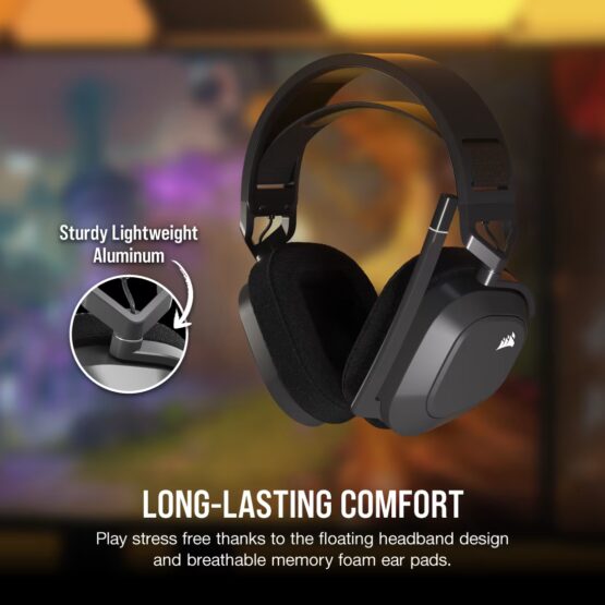 HS80 MAX WIRELESS Premium Carbon Headset; Spatial Audio; 50mm Audio Drivers; Omni-directional Microphone - PC/ Mac/ PlayStation - Image 3