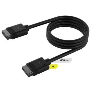 Corsair iCUE LINK Cable; 1x 600mm with Straight connectors; Black