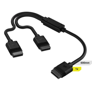 Corsair iCUE LINK Cable; 1x 600mm Y-Cable with Straight connectors; Black