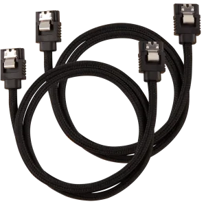Corsair Premium Sleeved SATA Data Cable Set with Straight Connectors; Black; 60cm