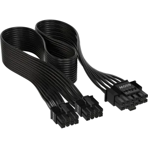 Corsair Premium Individually Sleeved 12+4pin PCIe Gen 5 12VHPWR 600W cable; Type 4; Black.