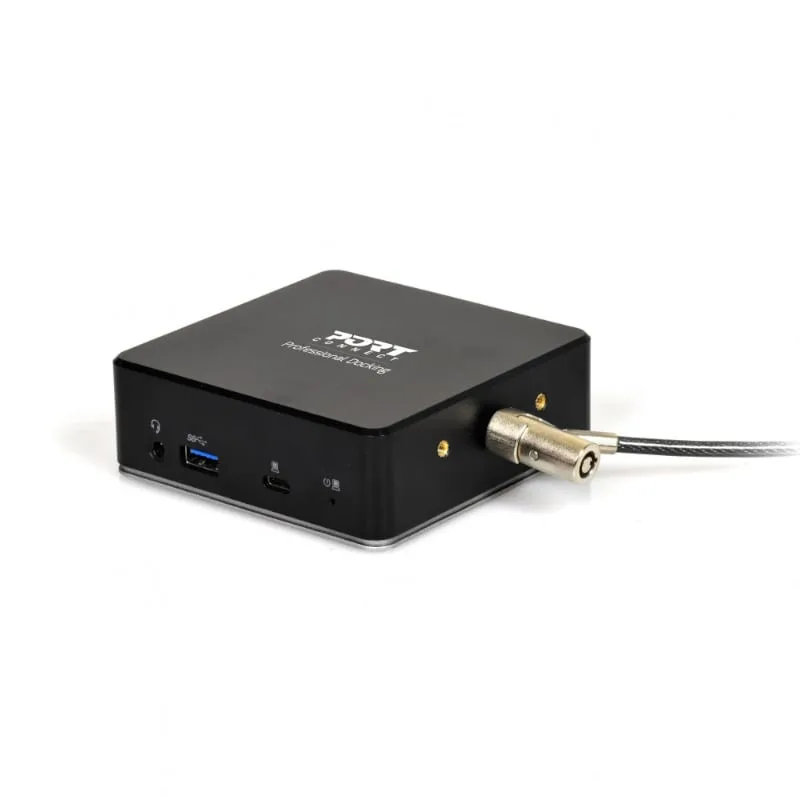 Port USB Type-C to 1 x RJ45|2 x USB3.1 Gen1|2 x HDMI|1 x Type-C|1 x USB3.1 Gen1 | Apple Charging 2.4A|1 x Aux Dock - Black - Image 2