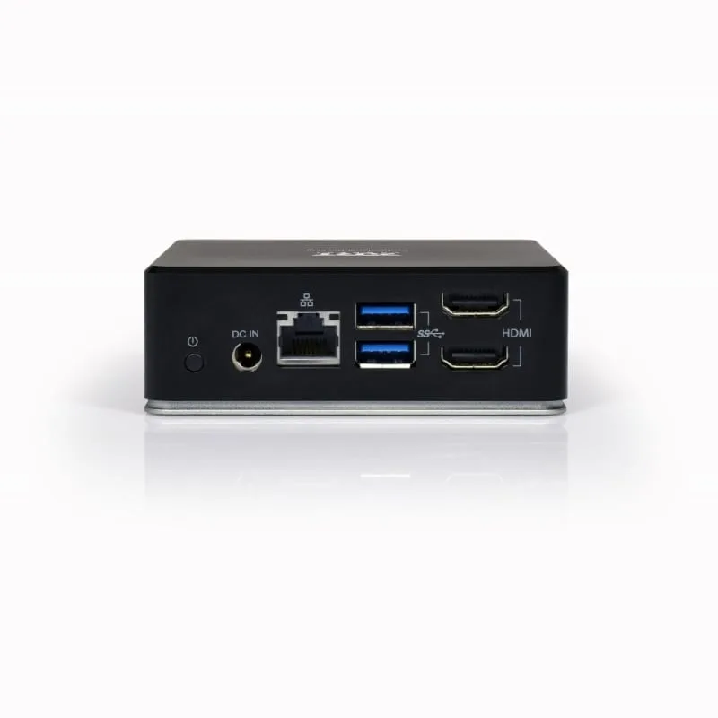Port USB Type-C to 1 x RJ45|2 x USB3.1 Gen1|2 x HDMI|1 x Type-C|1 x USB3.1 Gen1 | Apple Charging 2.4A|1 x Aux Dock - Black - Image 3