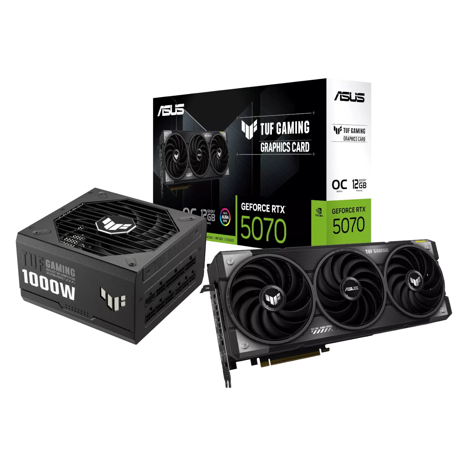 Asus TUF Gaming GeForce RTX 5070 OC Edition and 1000W 80 PLUS Gold Modular Power Supply BundleΒ