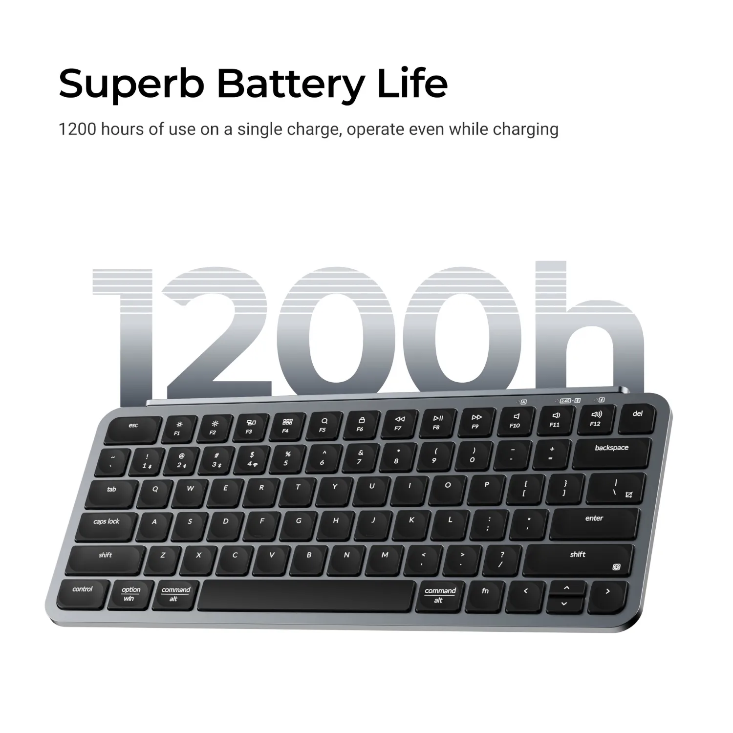 Keychron B1 Pro Ultra-Slim 75% Wireless Keyboard - Space Grey - Image 5