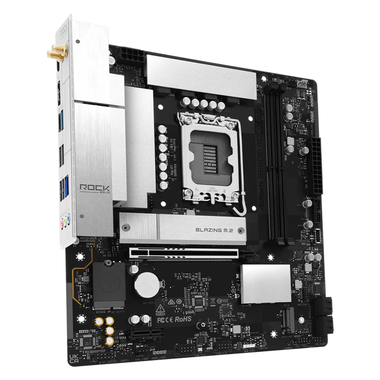 ASRock B860M Rock WiFi Intel LGA1851 MATX Gaming Motherboard - Image 3