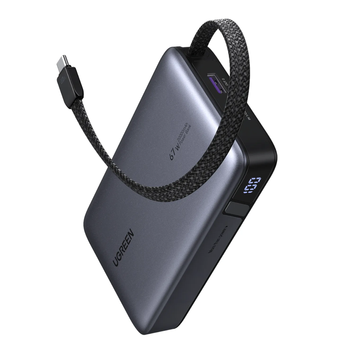 UGREEN 20000mAh 67W Nexode Power Bank with Built-in Cable