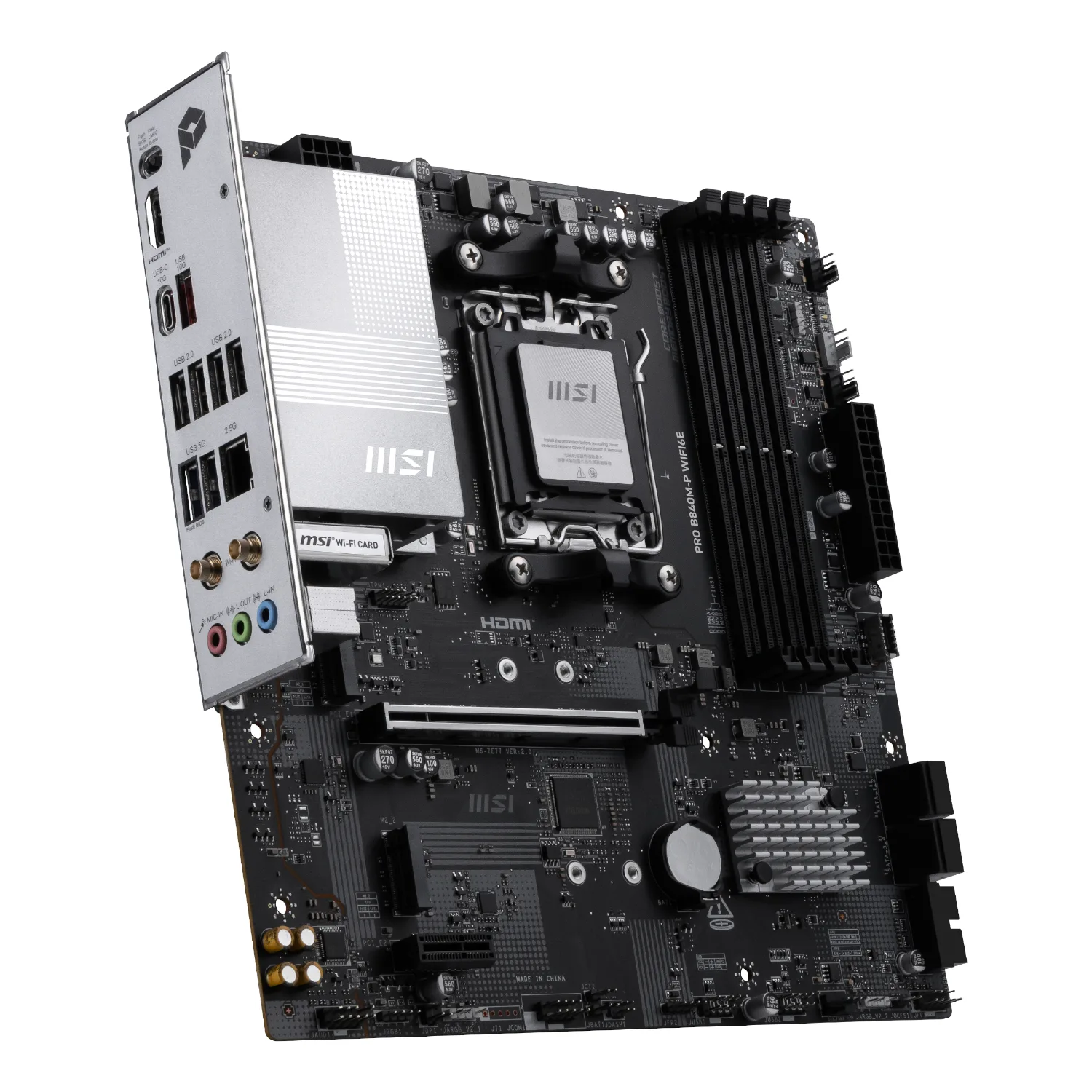 MSI PRO B840M-P Wi-Fi 6E AMD AM5 MATX Gaming Motherboard - Image 3