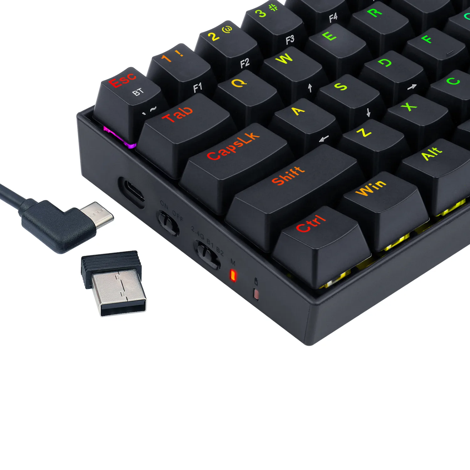 REDRAGON DRACONIC PRO Mechanical 61 Key|Bluetooth 5.0|RGB 9 Colour Modes|Rechargable Battery|Type-C Charging Cable Gaming Keyboard - Black - Image 7