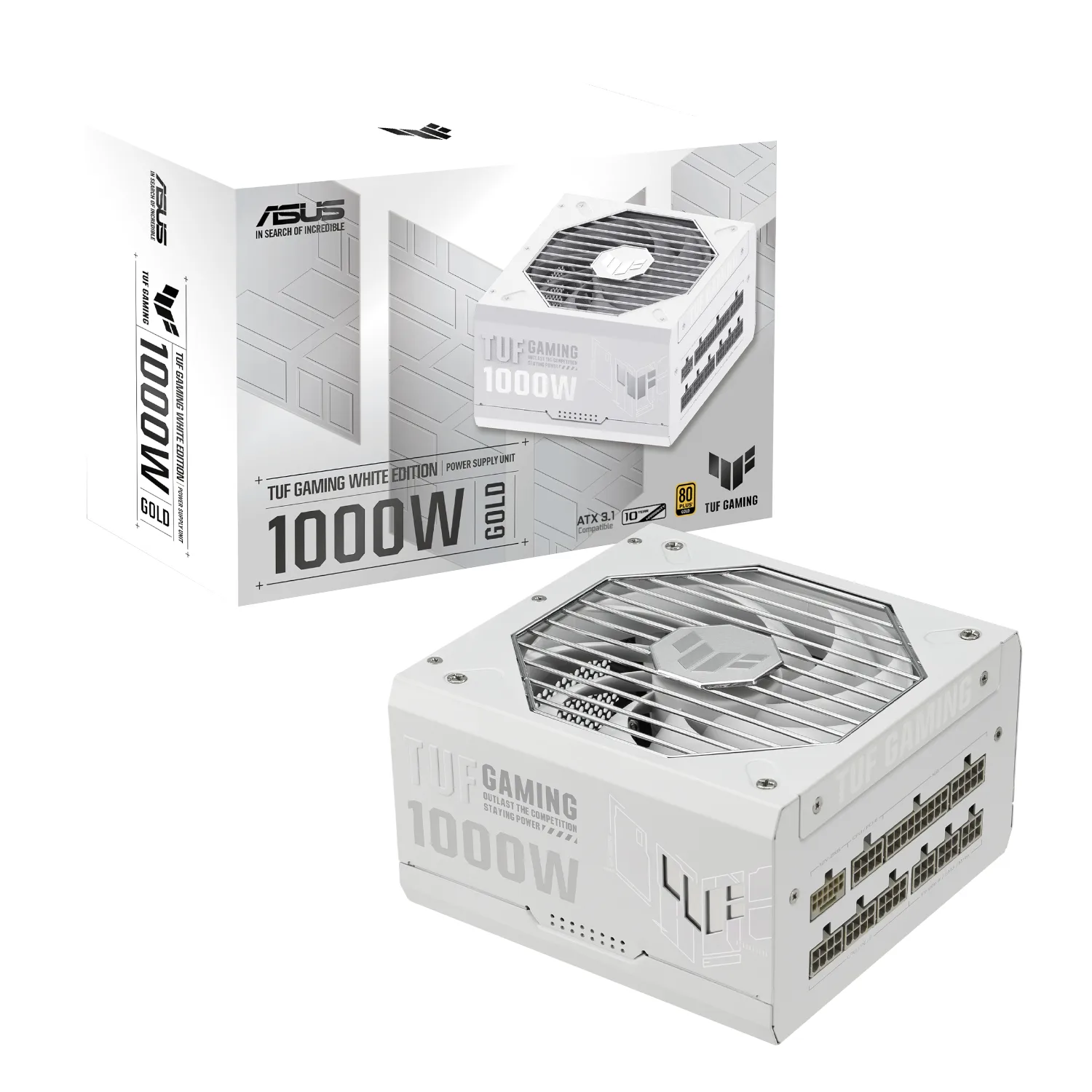 Asus TUF Gaming 1000W 80 PLUS Gold ATX Modular Power Supply - White